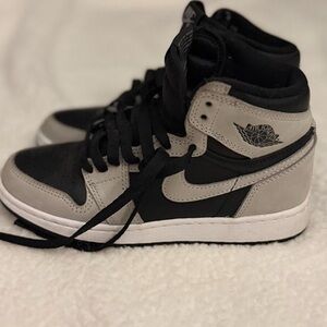 Nike Air Jordan’s Black and Grey, boys size 4 can fit 5.5/6 women’s petite